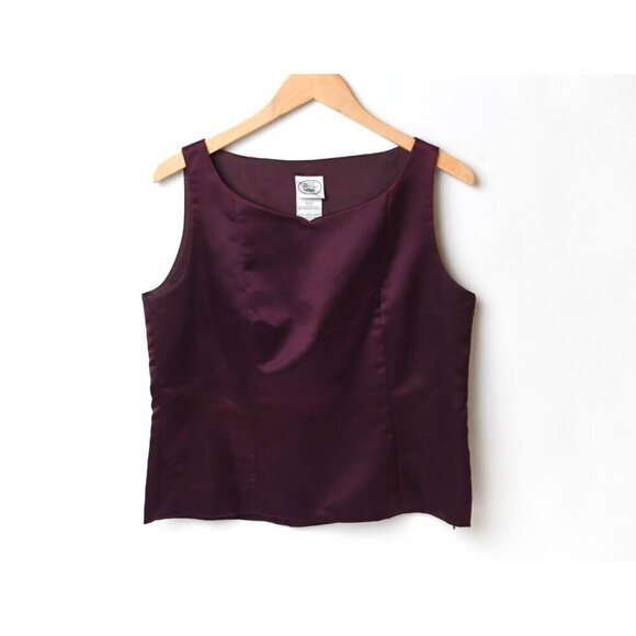 Vintage Laura Ashley Satin Blouse Top Size 10 Sleeveless Classic Elegant Rare - Picture 1 of 10